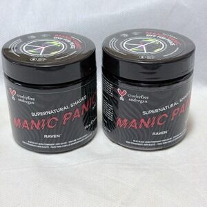 Lot Of 2 Manic‎ Panic Raven Vegan Semi Permanent Hair Dye Color 4 Oz